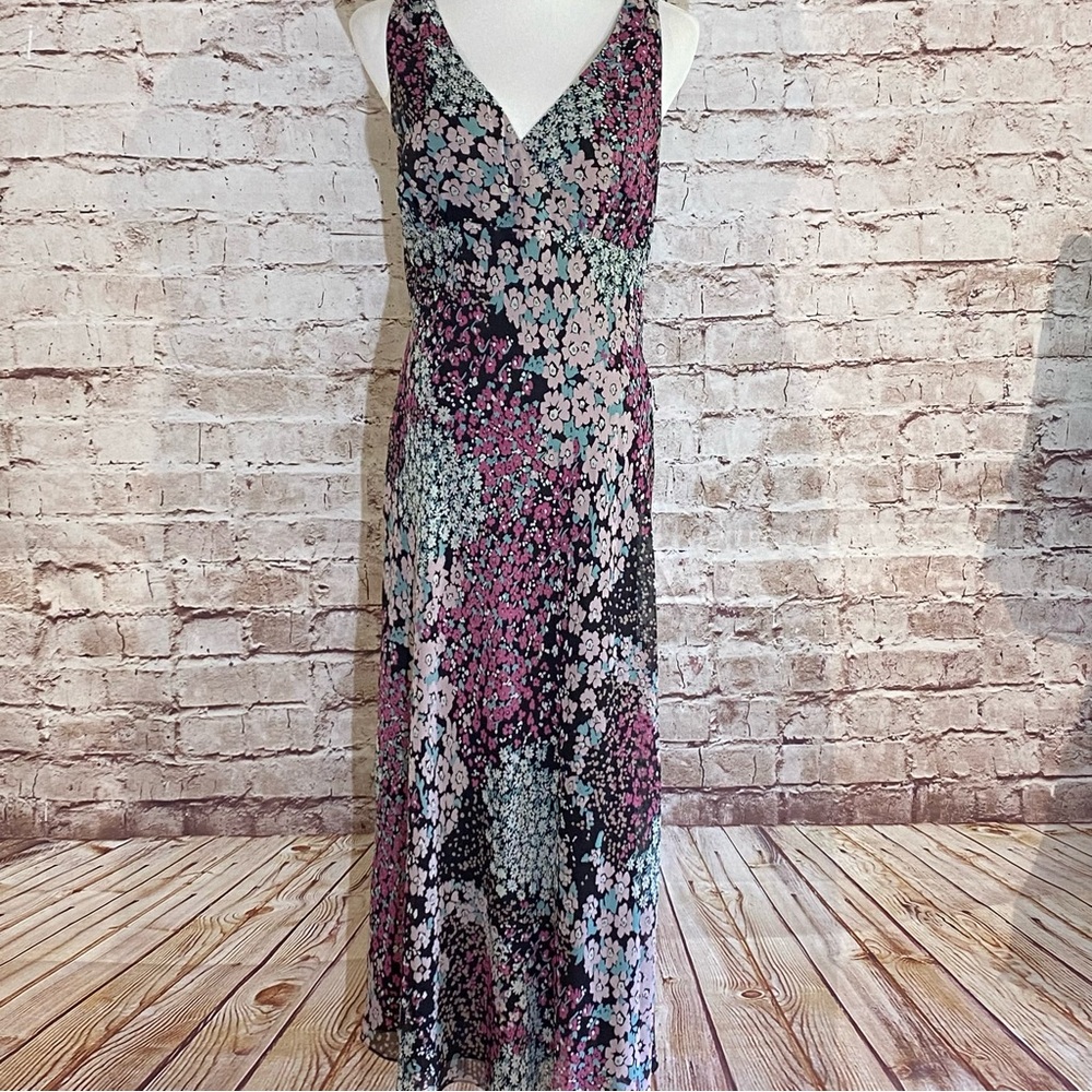 Max & Cleo Blue Sleeveless V-Neck Maxi Dress